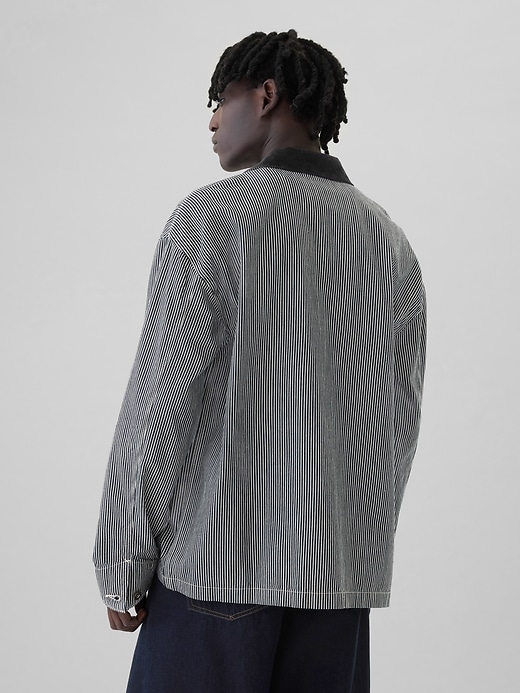 Image number 4 showing, Railroad Striped Denim Chore Jacket