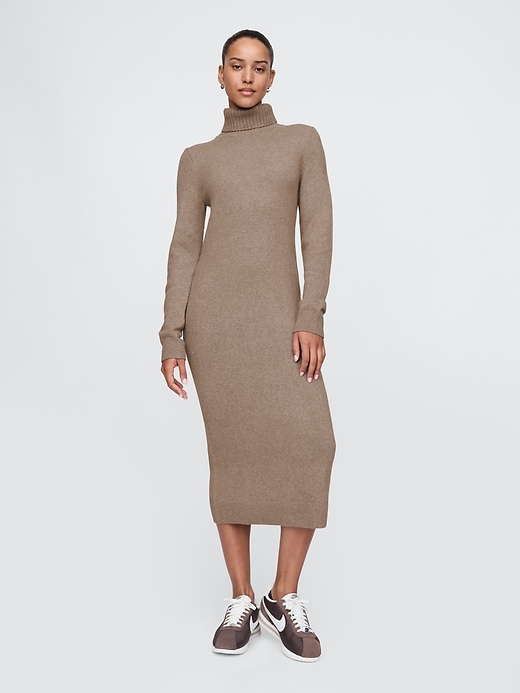 Image number 1 showing, CashSoft Turtleneck Maxi Sweater Dress