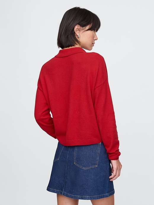 Image number 2 showing, CashSoft Relaxed Polo Sweater