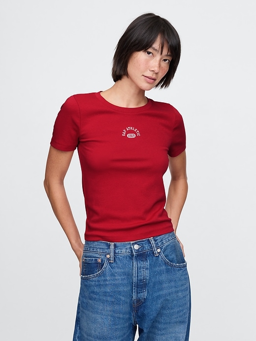 Image number 1 showing, Modern Cropped Logo T-Shirt