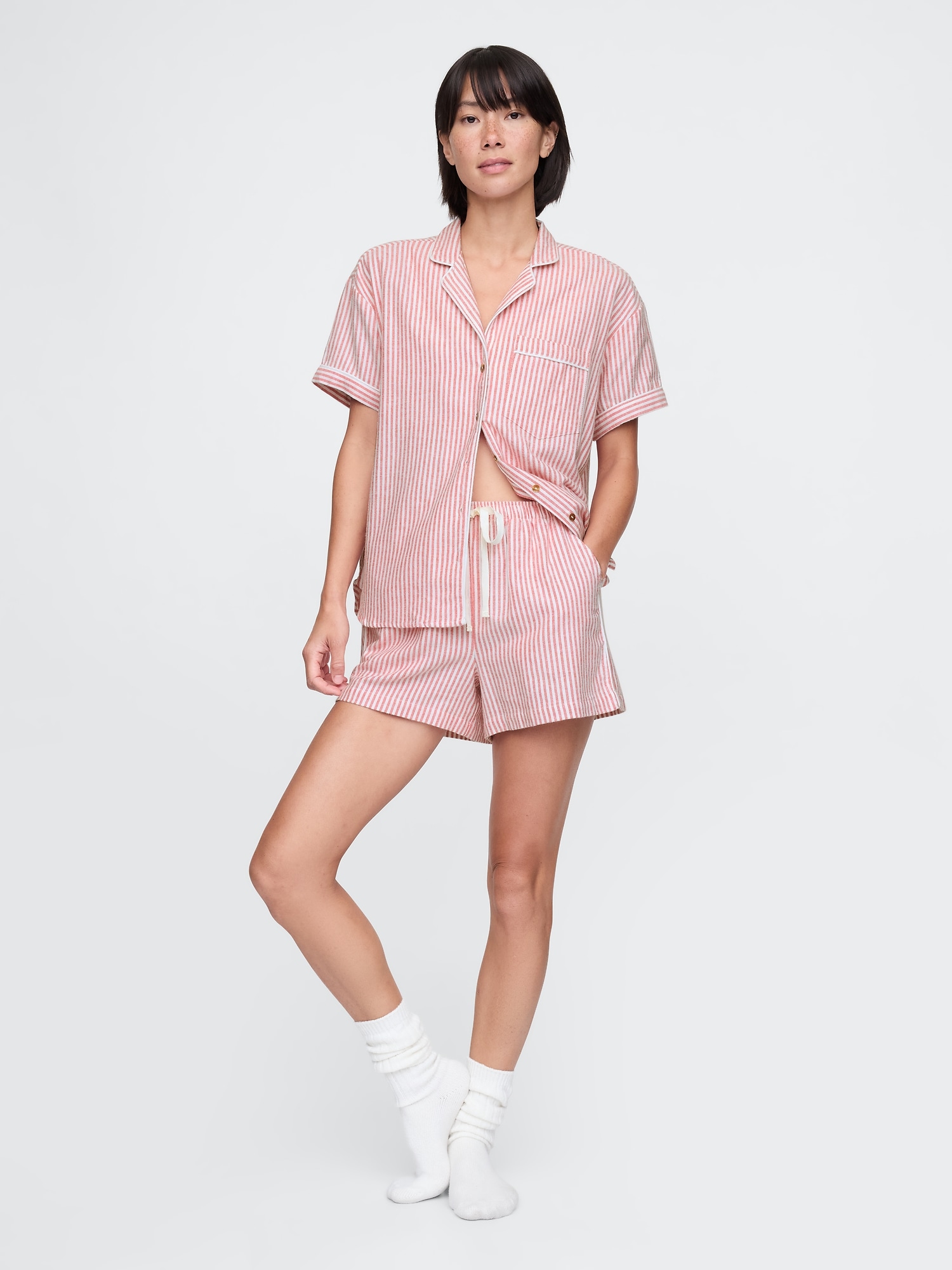 Flannel PJ Shorts Set