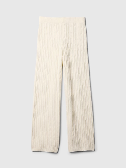 Image number 5 showing, CashSoft Cable-Knit Sweater Pants