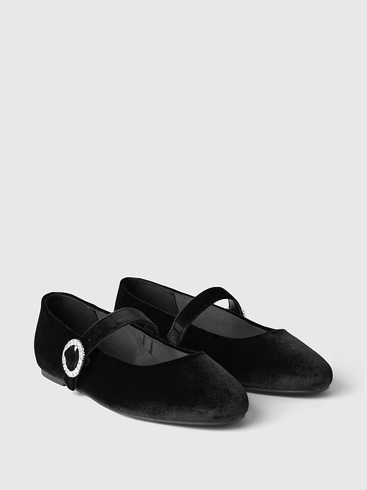 Image number 2 showing, Kids Velvet Mary Jane Flats