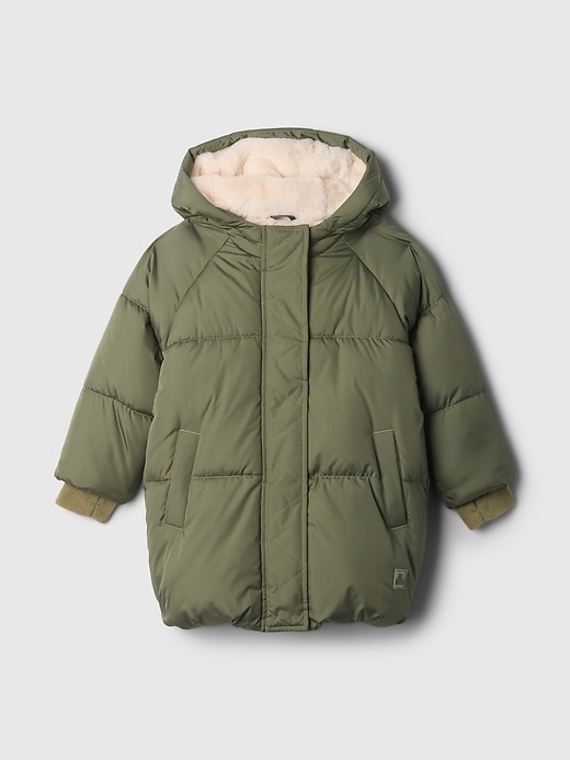 Image number 1 showing, babyGap Recycled Heavyweight Sherpa-Lined PrimaLoft® Puffer Jacket