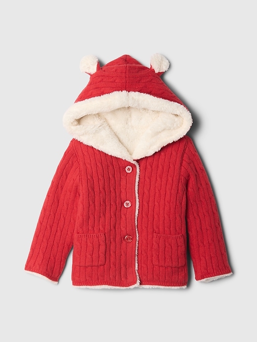 Image number 1 showing, Baby CashSoft Sherpa-Lined Cardigan