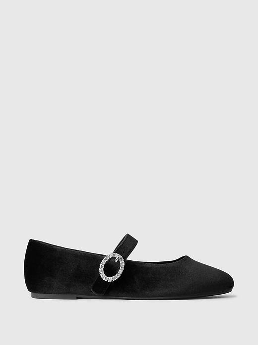 Image number 1 showing, Kids Velvet Mary Jane Flats