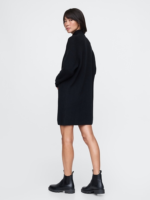 Image number 2 showing, CashSoft Rib Turtleneck Mini Sweater Dress