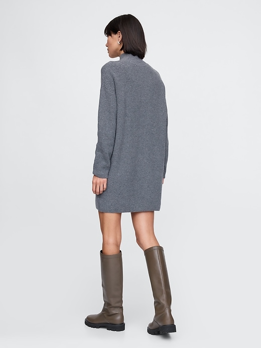 Image number 2 showing, CashSoft Rib Turtleneck Mini Sweater Dress