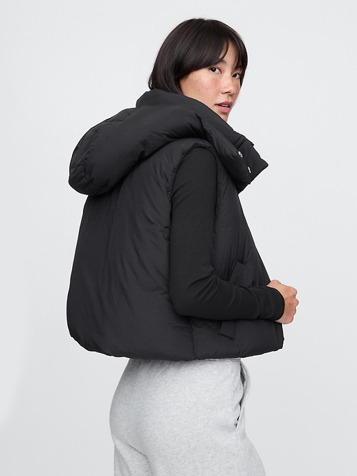 Image number 2 showing, Cropped Duvet Wrap Puffer Vest