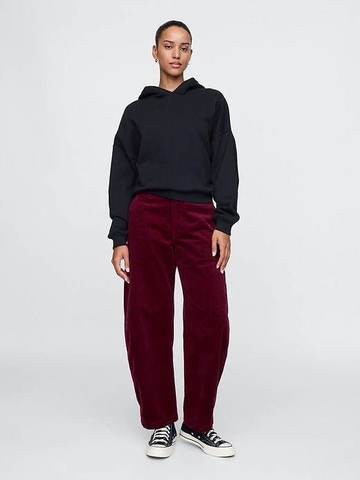 Image number 1 showing, High Rise Corduroy Tapered Ankle Trousers