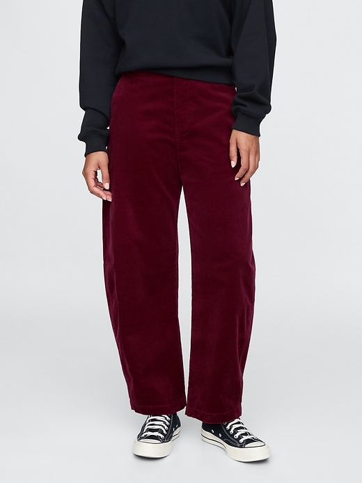 Image number 2 showing, High Rise Corduroy Tapered Ankle Trousers