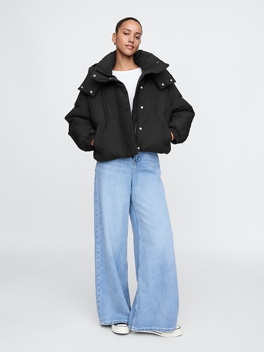 Image number 3 showing, Cropped Duvet Wrap Puffer Jacket