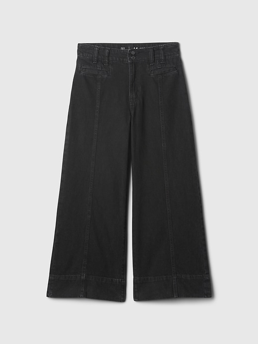 Image number 1 showing, Kids High Rise Stride Wide-Leg Ankle Jeans