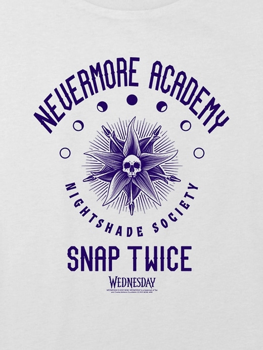 Image number 2 showing, Kids Wednesday Nevermore Academy Graphic Boxy Crop Tee