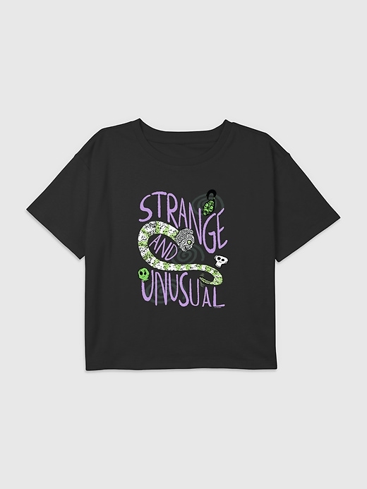 Image number 1 showing, Kids Beetlejuice Strange and Unusual Graphic Boxy Crop Tee