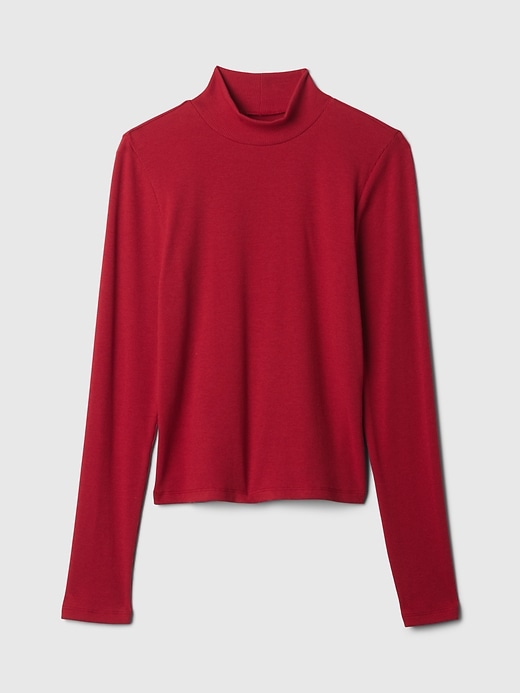 Image number 4 showing, Modern Rib Cropped Mockneck Shirt