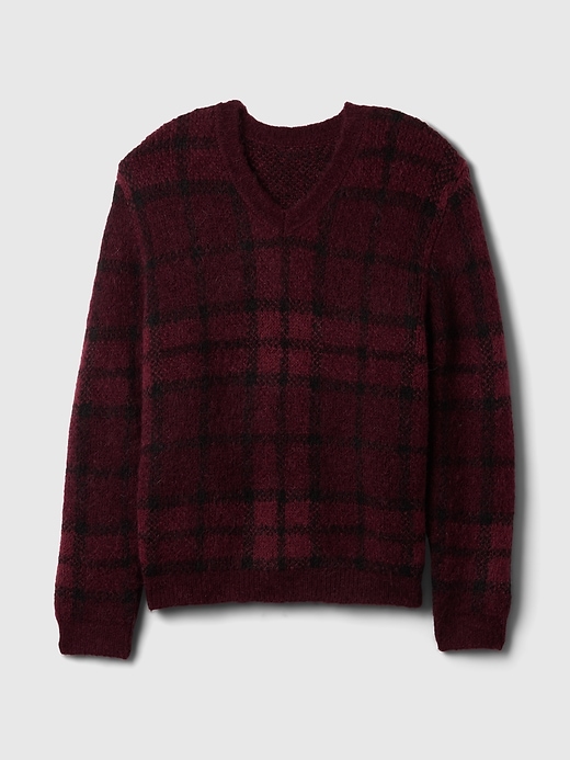 Image number 5 showing, Plaid V-Neck Sweater