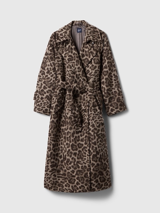 Image number 5 showing, Double-Breasted Leopard Trench Coat