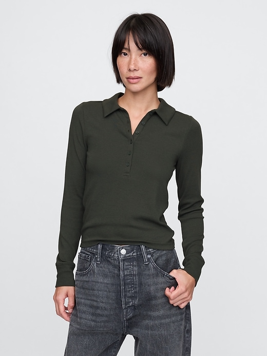 Image number 1 showing, Modern Cropped Polo Shirt