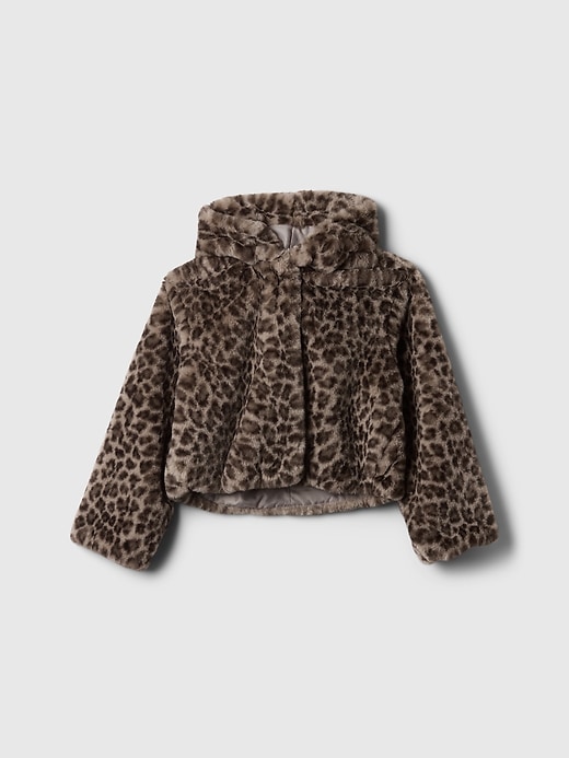 Image number 6 showing, Kids Recycled Leopard Faux Fur Jacket