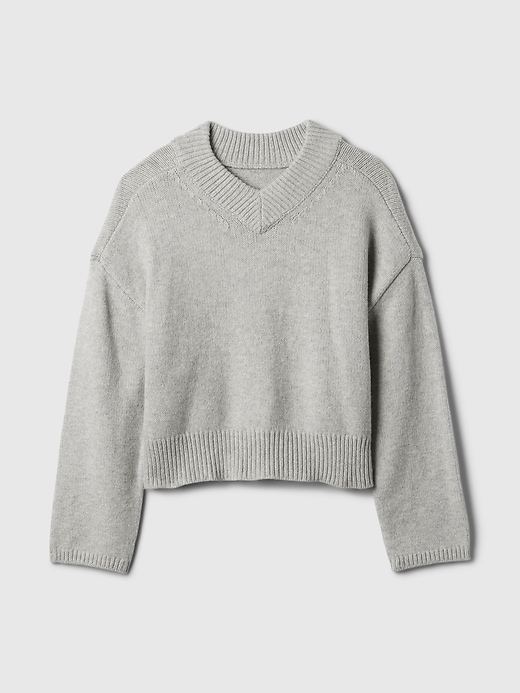 Image number 5 showing, CashSoft Cropped High V-Neck Sweater