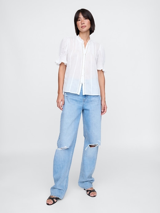 Image number 3 showing, Pintuck Ruffle Shirt