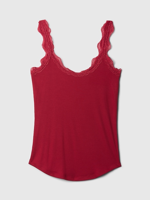 Image number 4 showing, Mini Rib Lace PJ Tank Top