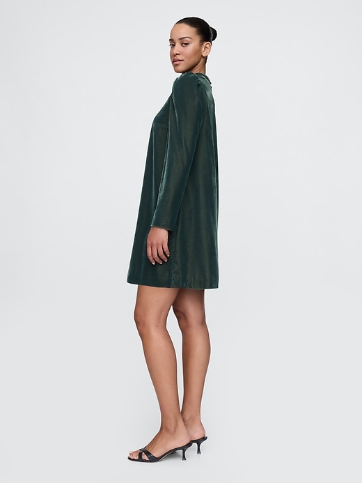 Image number 3 showing, Recycled Velvet Puff Sleeve Mini Dress