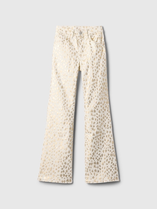 Image number 6 showing, Kids High Rise Leopard Foil &#39;70s Flare Jeans