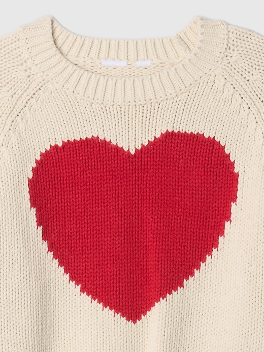 Image number 4 showing, Kids Cropped Chunky Heart Sweater