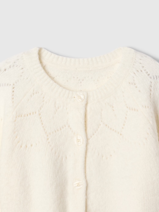 Image number 4 showing, Kids Cropped Pointelle Heart Cardigan