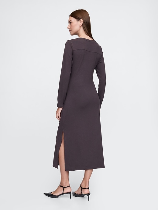 Image number 2 showing, Modern Rib Tie-Knot Midi Dress