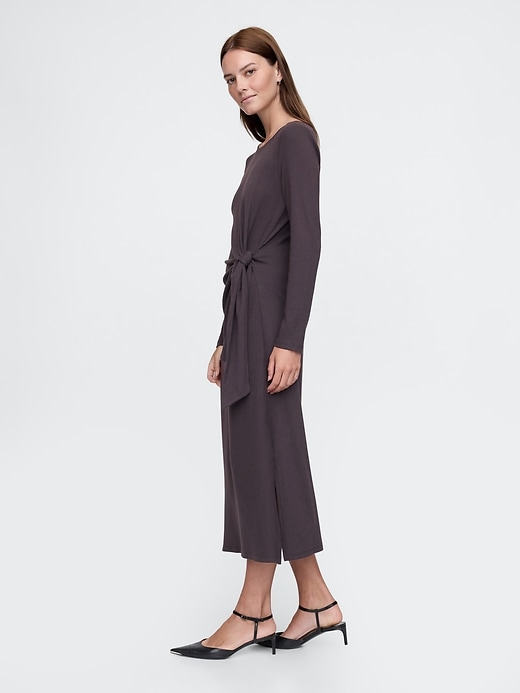 Image number 3 showing, Modern Rib Tie-Knot Midi Dress