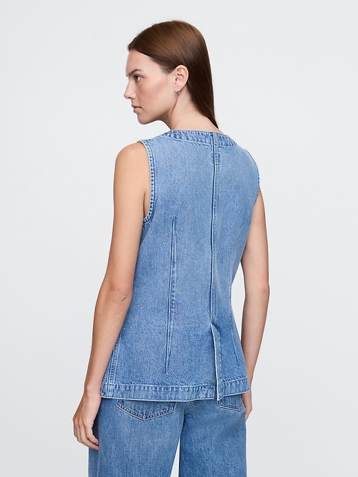 Image number 2 showing, Longline Denim Vest