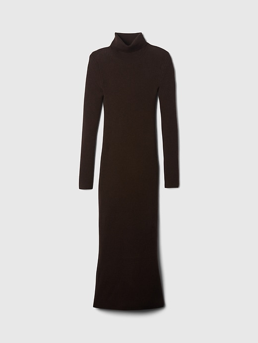 Image number 7 showing, Turtleneck Rib Midi Sweater Dress