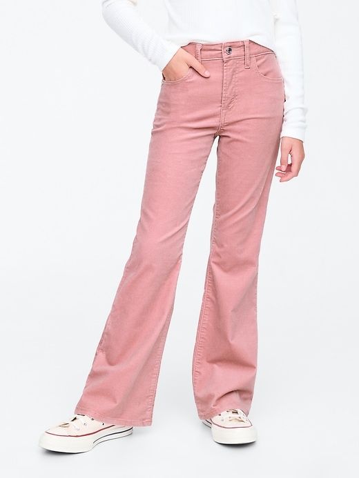 Image number 2 showing, Kids High Rise Velvet '70s Flare Jeans