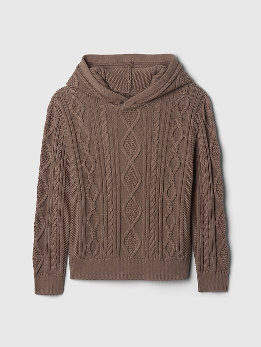 Image number 5 showing, Kids Hooded Cable-Knit Sweater