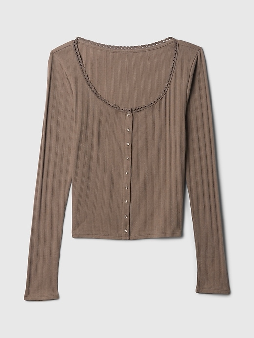 Image number 4 showing, Cropped Pointelle Cardigan