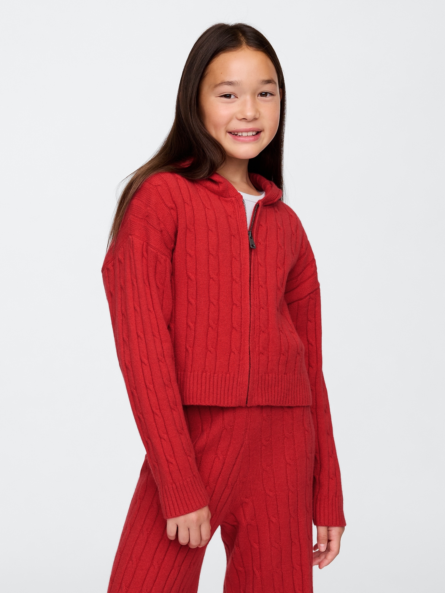 Kids CashSoft Cable-Knit Sweater Hoodie | Gap