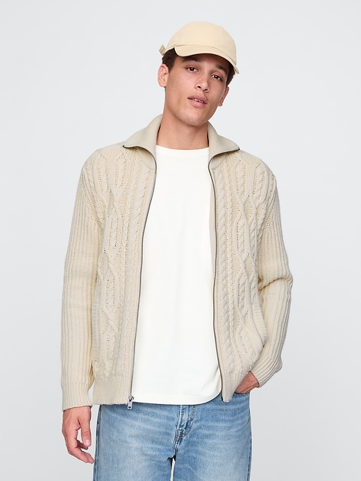 Image number 1 showing, Full-Zip Sweater Cardigan