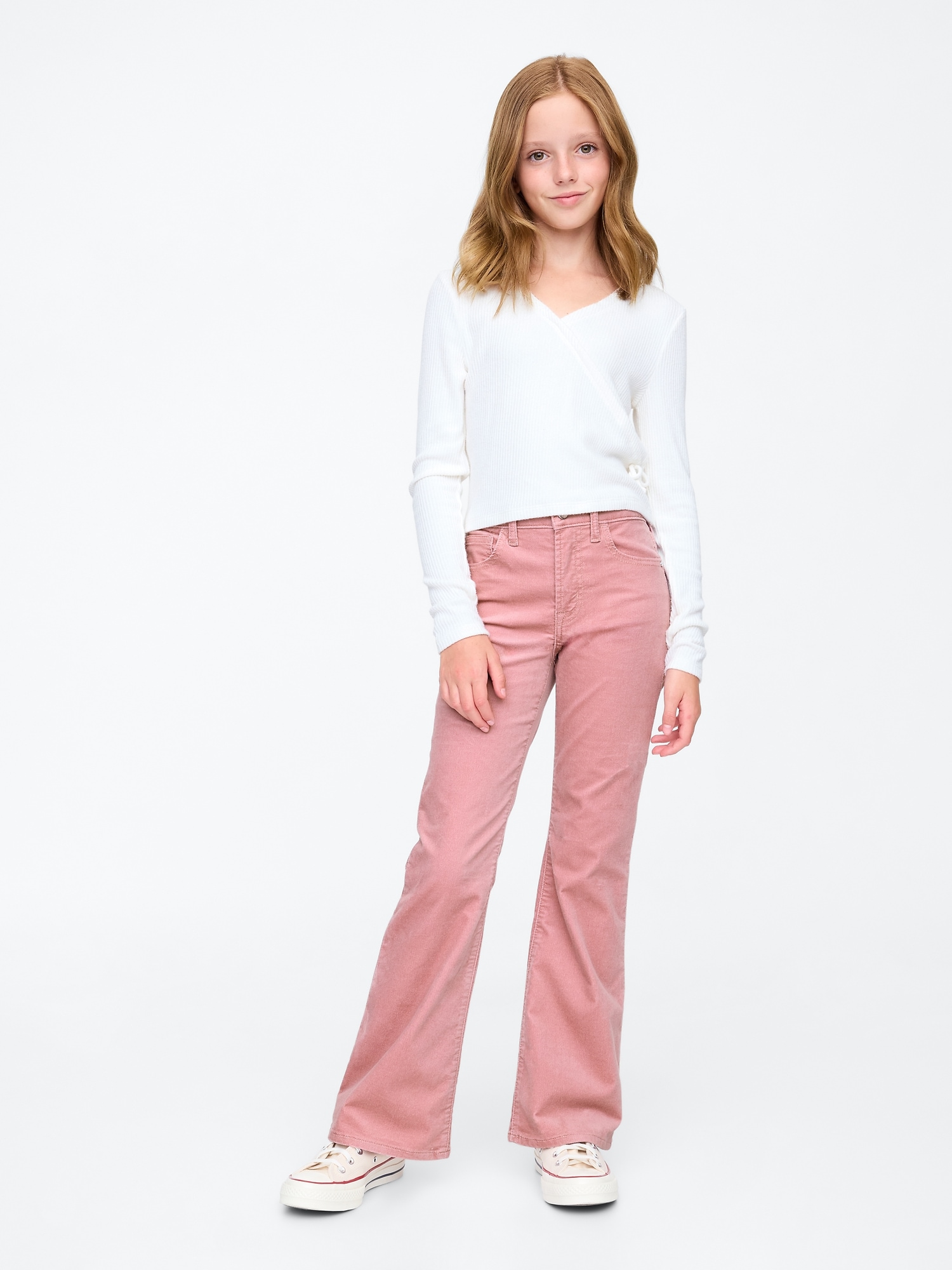 Kids High Rise Velvet '70s Flare Jeans