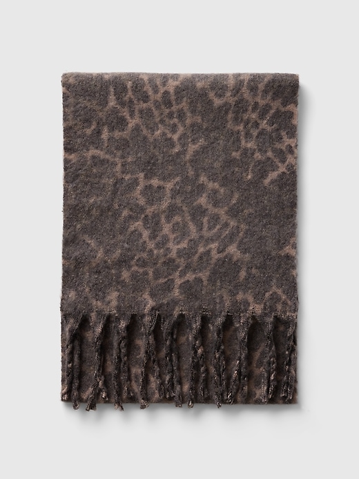 Image number 2 showing, Leopard Fringe Scarf