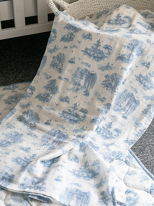 Image number 5 showing, The Gilded Bird Spring Toile Organic Cotton Muslin Swaddle