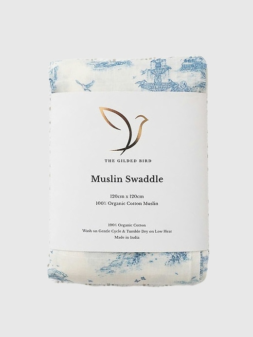 Image number 1 showing, The Gilded Bird Spring Toile Organic Cotton Muslin Swaddle