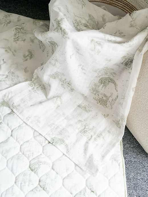 Image number 2 showing, The Gilded Bird Safari Toile Organic Cotton Muslin Swaddle