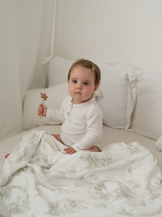 Image number 9 showing, The Gilded Bird Spring Toile Organic Cotton Muslin Swaddle