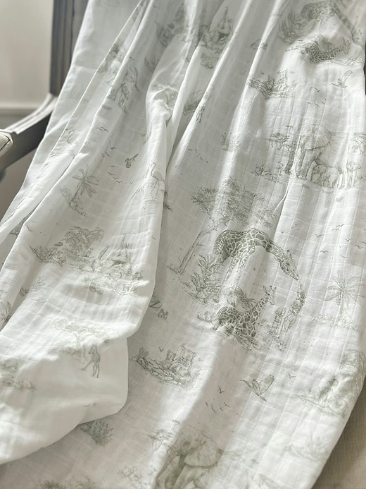 Image number 9 showing, The Gilded Bird Spring Toile Organic Cotton Muslin Swaddle