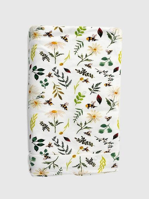 Image number 1 showing, The Gilded Bird Wild Bee White Organic Cotton Toddler Duvet Cover and Pillow Case Set