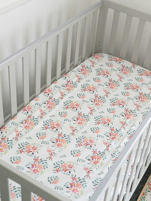 Image number 4 showing, The Gilded Bird Pretty Stems Fitted Crib Sheet