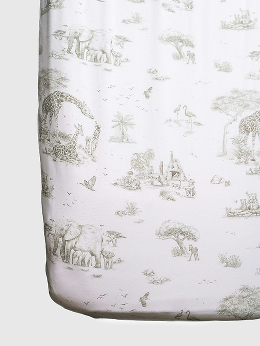 Image number 1 showing, The Gilded Bird Safari Toile Fitted Crib Sheet